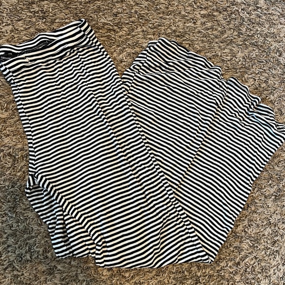 Christain Siriano black and white striped ribbed cotton lounge pants size medium - Picture 1 of 5